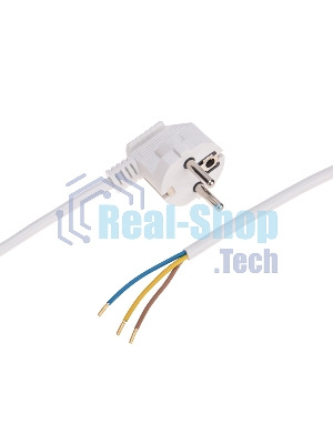 Шнур электрический с вилкой Rexant ПВС 3х0,75 мм², 5м белый