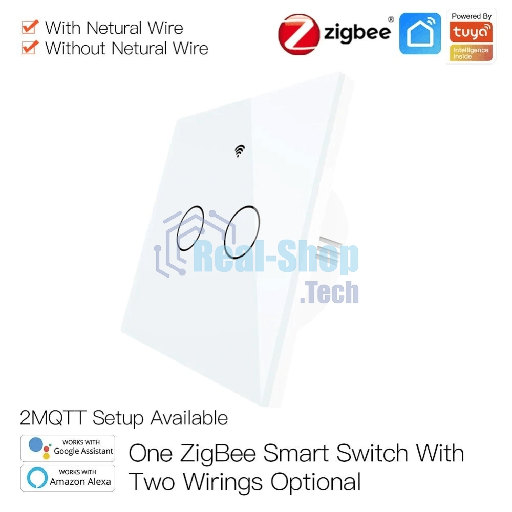 Выключатель MOES Gang Smart Switch Sensor w/o grounding ZS-EU2, Zigbee, 100-240 В