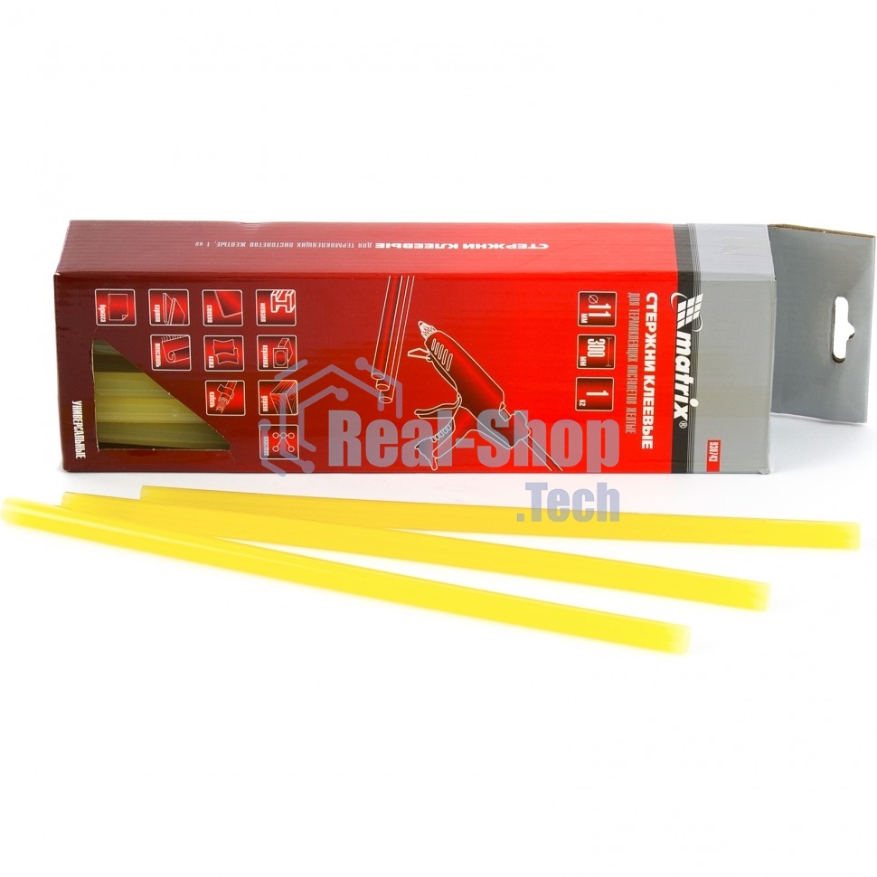 Стержни клеевые Matrix, 11 x 300 мм, желтый, 34 шт.