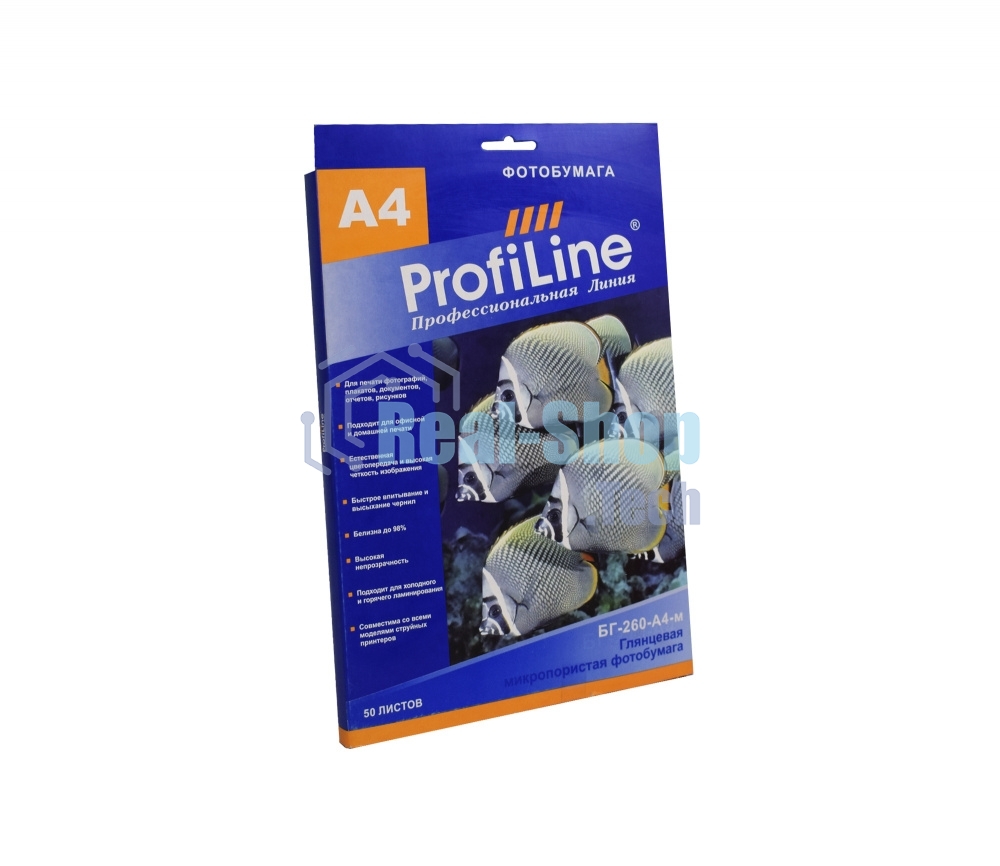 БГ-260-А4-м-50 Фотобумага микропористая глянцевая ProfiLine 260 г/м2, А4, 50 л, 5760 dpi (Mi)