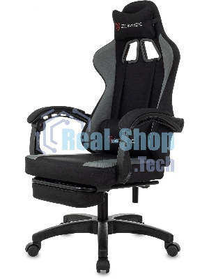 Кресло Zombie Weaver черный/серый, ткань, подголовник, подставка для ног