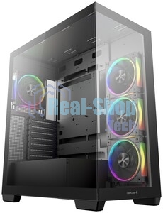 Компьютерный корпус Deepcool CG580 4F V2 без БП, боковое окно (панорама), 4x120мм ARGB PWM вентилятора, черный, ATX (R-CG580-BKADA4-G-2)