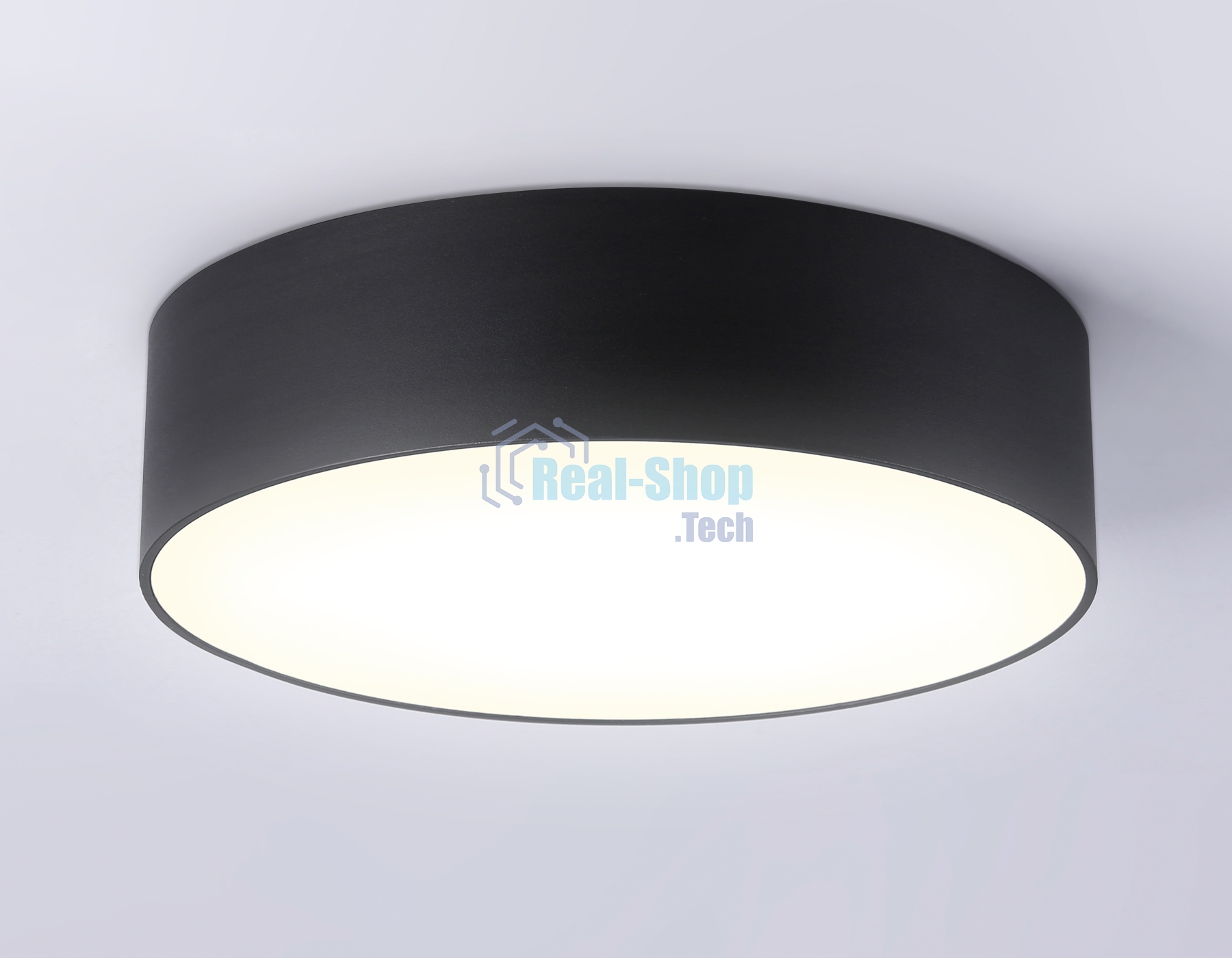 Потолочный светодиодный светильник Ambrella light FV5517 BK черный LED 18W 3000K D160*58 (Без ПДУ)