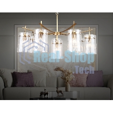 Люстра Ambrella light LH56033/7+1 BS/CL латунь/прозрачный E14*8 max 40W D790*1200