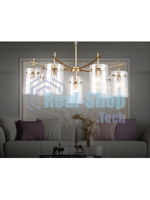 Люстра Ambrella light LH56033/7+1 BS/CL латунь/прозрачный E14*8 max 40W D790*1200