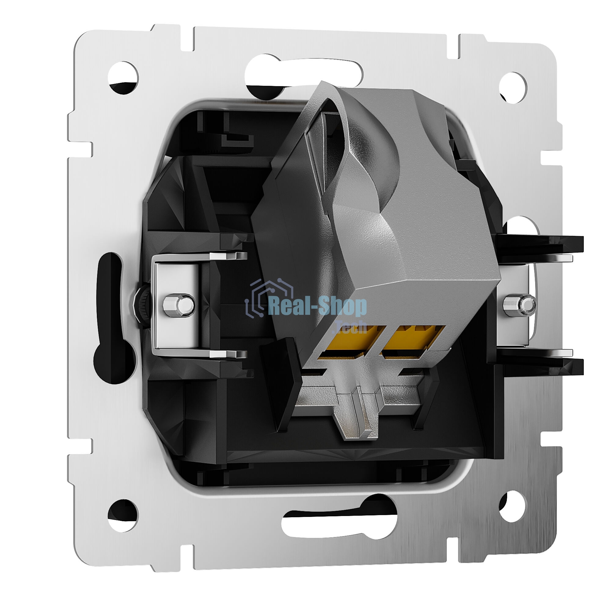 Розетка Ethernet RJ-45 cat. 6A экранированная (черный матовый)
