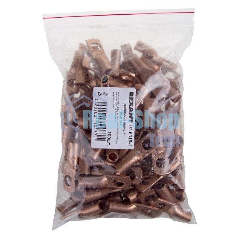 Наконечник Rexant ТМ 25–10–8 (25 мм²-Ø 10 мм) (в упак. 5 шт.)