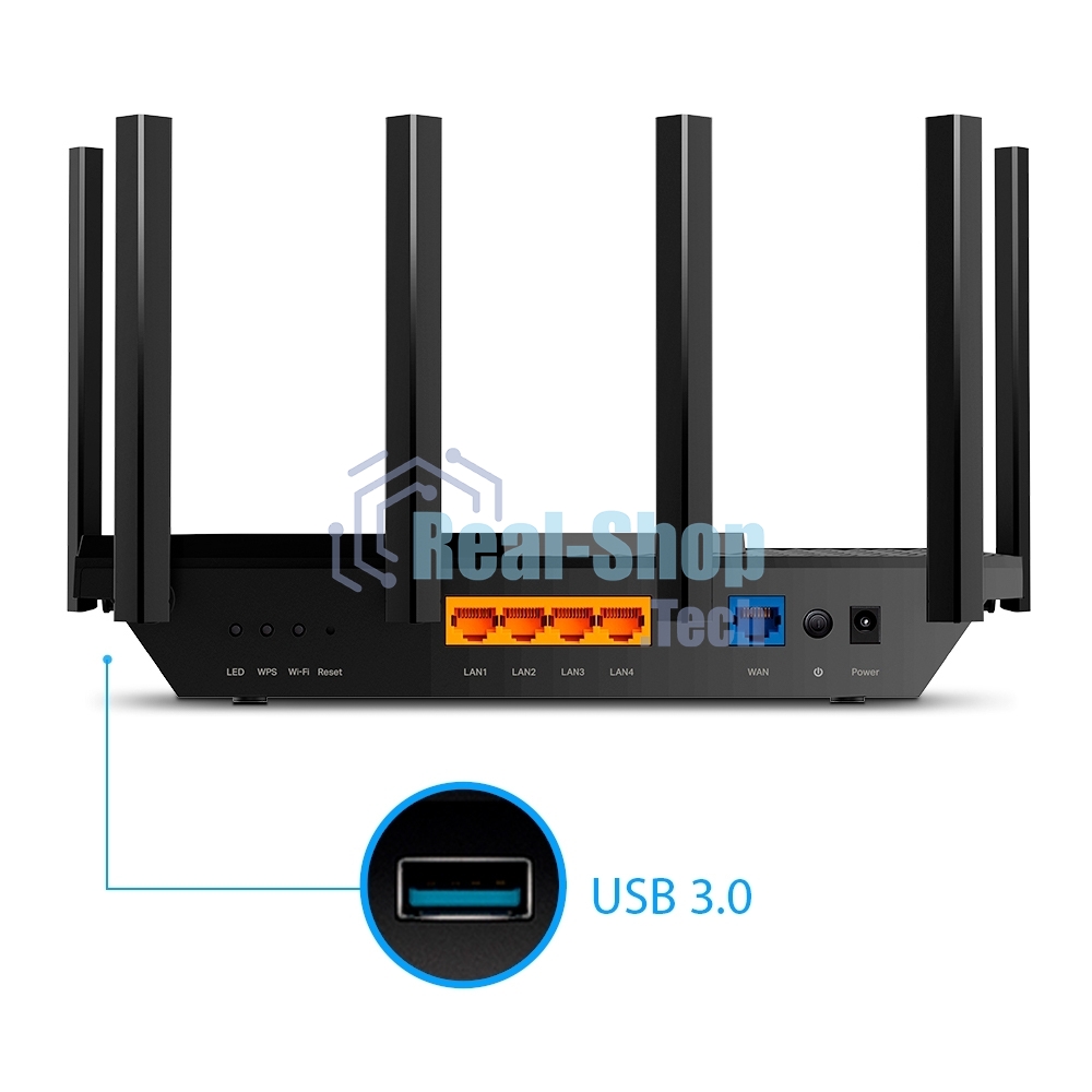 Роутер TP-Link Archer AX73 AX5400 Dual Band Wireless Gigabit Router, 1.5 GHz Tri-Core CPU, 1 GE WAN + 4 GE LAN ports, 1× USB 3.0 Port, support 1024-QAM, OFDMA, MU-MIMO, Airtime Fairness, Beamforming, 160MHz Channel Width, come with HomeShieldTM, support Russia PPTP/L2TP/PPPoE
