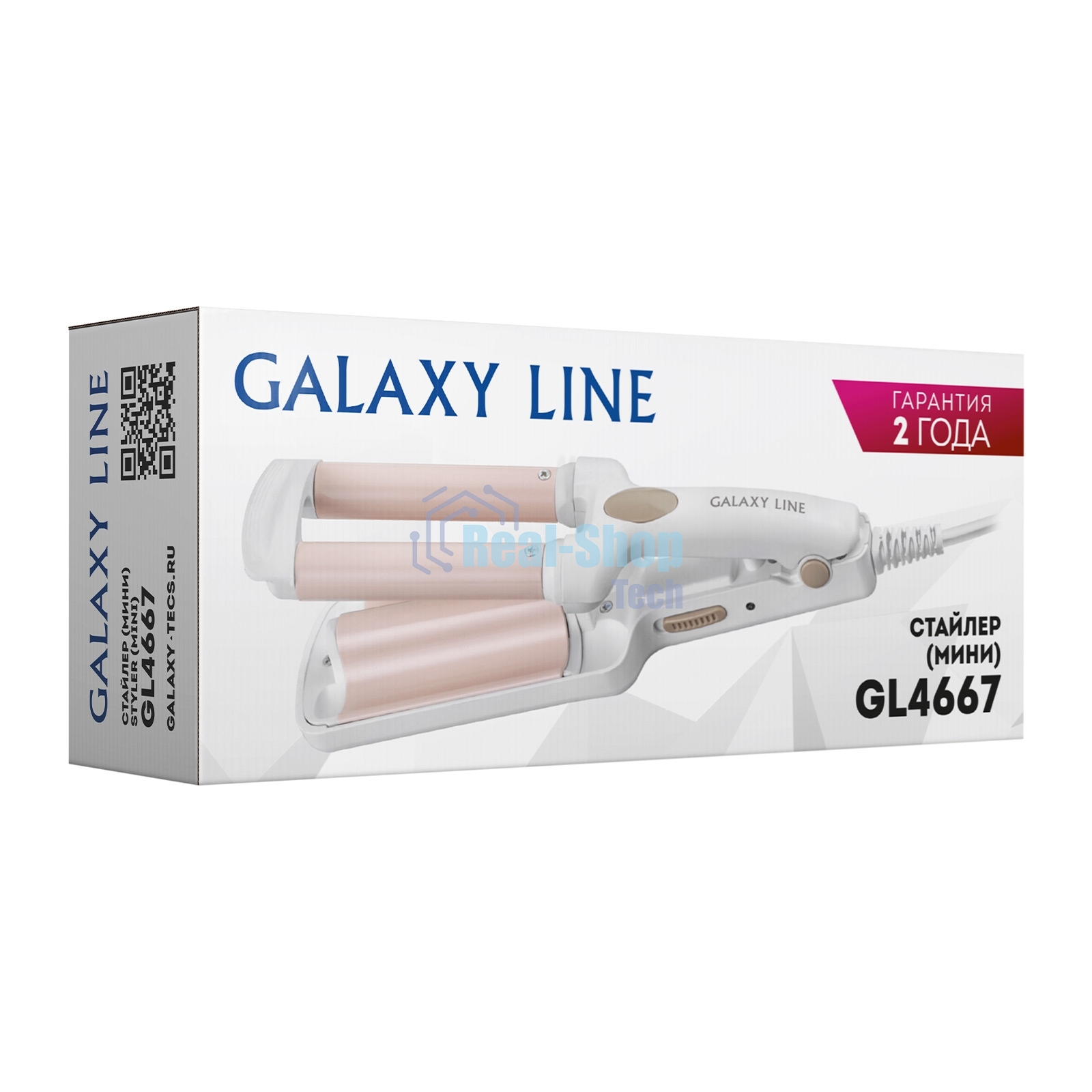 Щипцы для завивки волос Galaxy Line GL4667 белый/бежевый, 10 мм, 180 °C, 1 режим