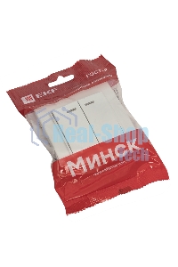 Выключатель 2-клавишный СП с индикатором,10А, белый EKF Basic Минск