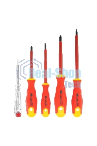 Набор отверток Сибртех диэлектрических до 1000в тестер crv двухкомпонентные рукоятки (5шт.)