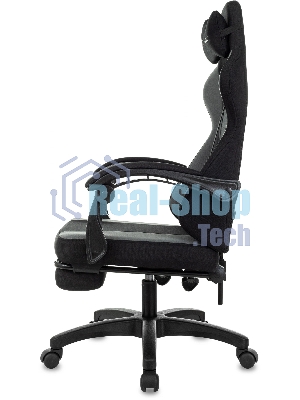 Кресло Zombie Weaver черный/серый, ткань, подголовник, подставка для ног