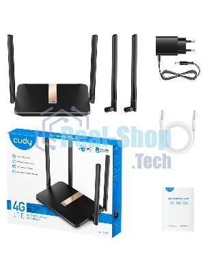 Маршрутизатор Cudy LT500D AC1200 Wi-Fi cat. 4 черный
