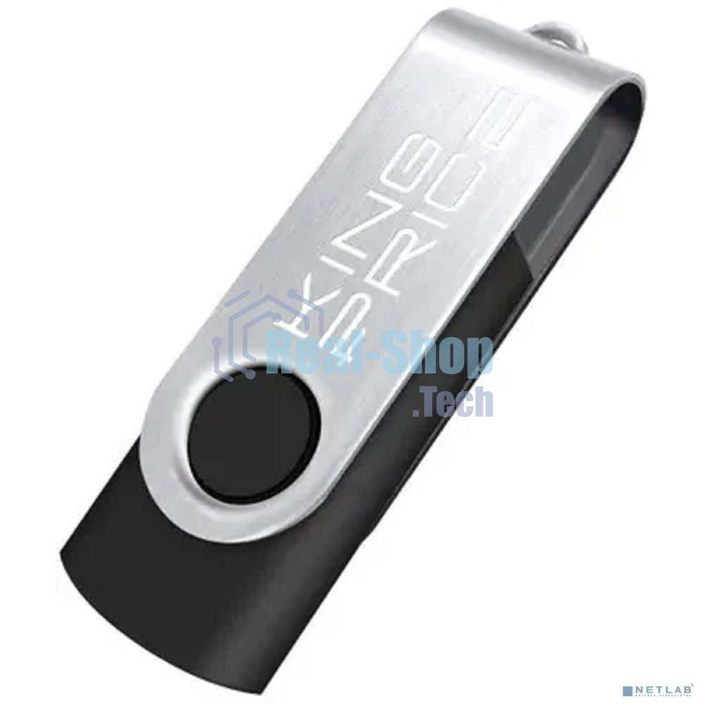 Флешка USB KingPrice KPFD2 (KPFD2A064ABK), 64Gb, USB 2.0, R/W 20/10, черный/серебристый