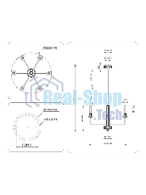 Люстра Ambrella light LH53124/6 GD/WH/GB золото/белый/серо-синий 10W 3000K D660*1120