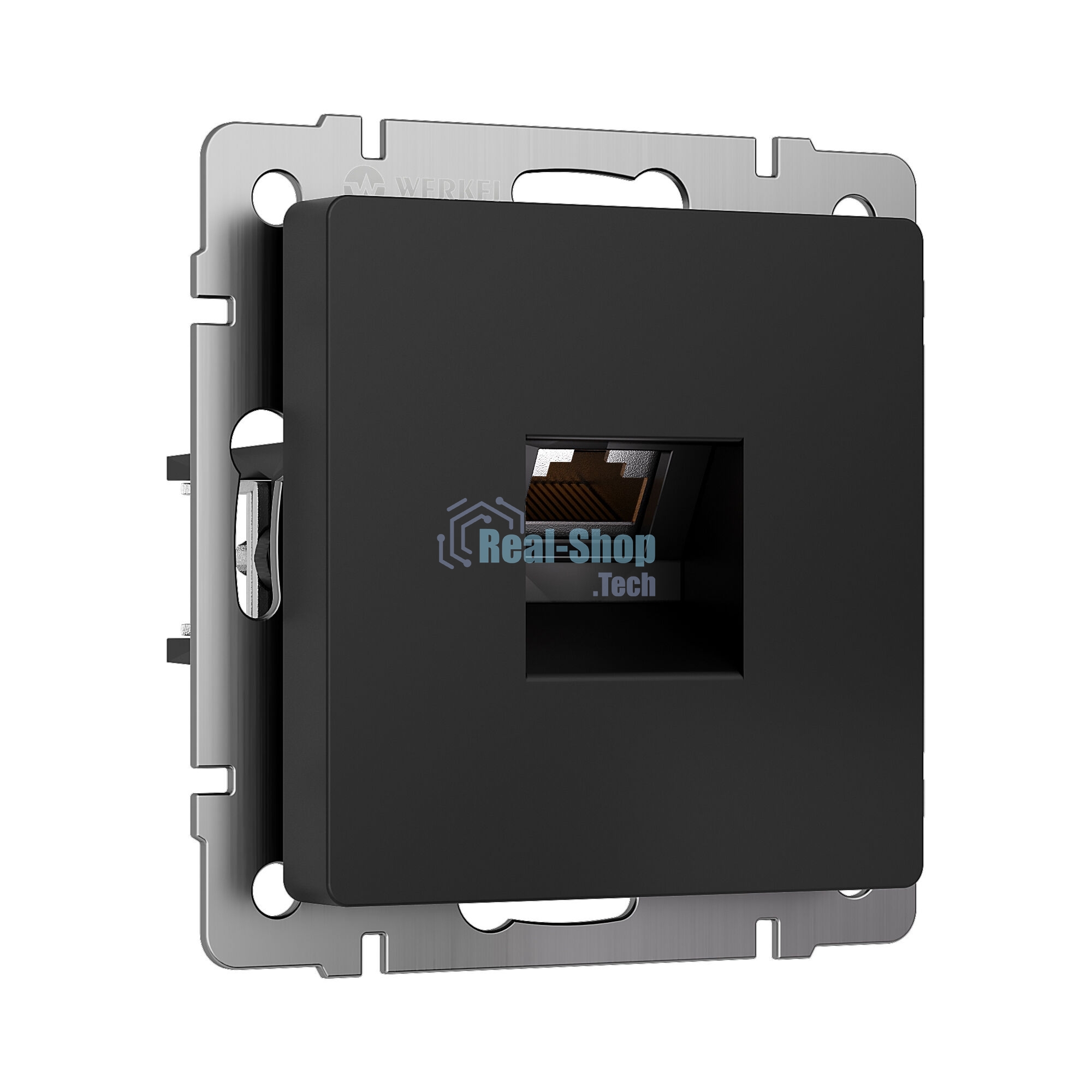 Розетка Ethernet RJ-45 cat. 6A экранированная (черный матовый)