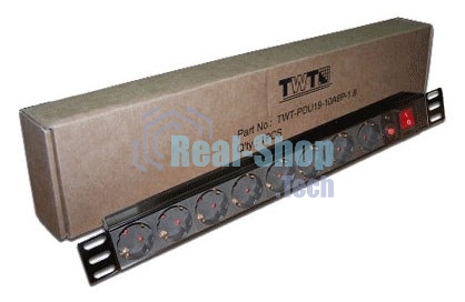 Блок распределения питания Lanmaster TWT-PDU19-10A8P гор.размещ. 8xSchuko базовые 10A без вилки