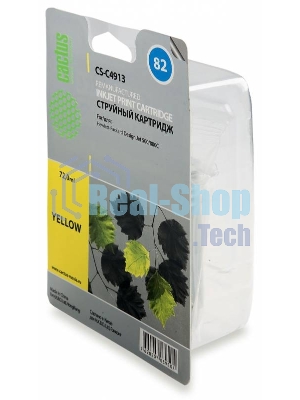 Картридж струйный Cactus CS-C4913 №82 желтый (72 мл) для HP Design Jet 500/800C