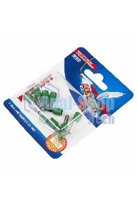 Наконечник штыревой втулочный Rexant изолированный, F-12 мм, 6 мм², НШВи 6.0-12 / Е 6,0-12 / E6012, зеленый, в упак. 10 шт.