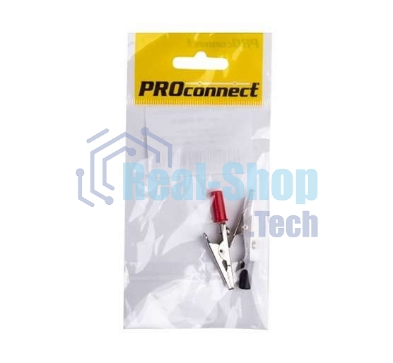 Зажим крокодил Rexant, длина 53 мм, ток 15A, 2 шт., пакет БОПП