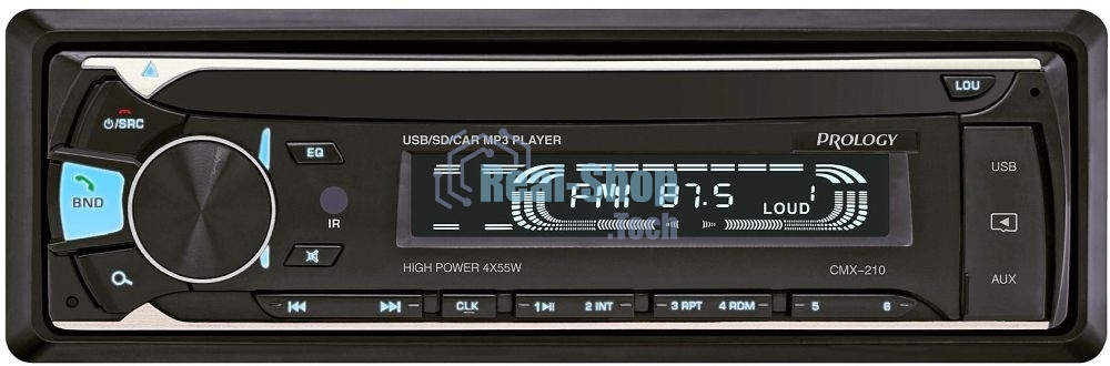 Автомагнитола Prology CMX-210, 1 DIN, Bluetooth, USB Type-A, AUX, пульт ДУ