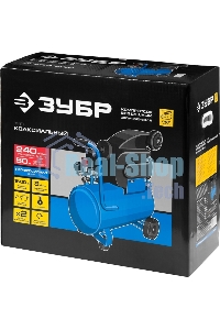 Компрессор Зубр ЗКПМ-240-50-1.5 воздушный поршневой масл. прямой привод 240л/мин 50л 8атм 1500Вт