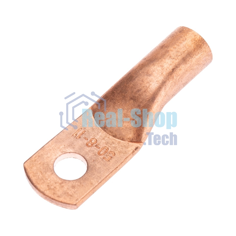 Наконечник медный Rexant ТМ 50-8-11 (50мм² - Ø8мм) (в упак. 5 шт.)