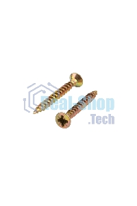 Саморез универсальный Kranz 3.5х30, желтый цинк, короб (200 шт./уп.)