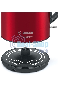 Чайник электрический Bosch TWK3P424 1.7л. 2400Вт красный (корпус: нержавеющая сталь)