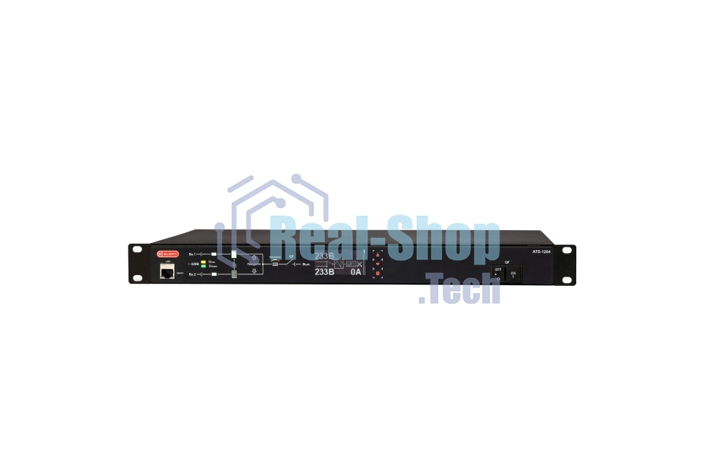 Автоматический ввод резерва ELEMY RACK ATS, 1U, 220В, 16А, OLED, Ethernet, in (2) C20, out (1) C19 (9) C13