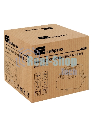 Компрессор воздушный безмаслянный Сибртех BL 1100/6 1100Вт, ресивер 6 л, 180 л/мин