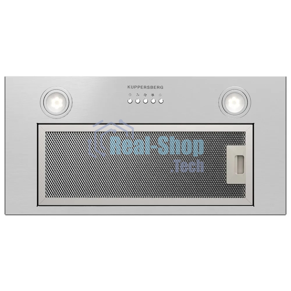 Встраиваемая вытяжка Kuppersberg INPUSH 60 X, High-Tech, 60 см, механическое управление, обратный клапан, 3 скорости, 780 м3/ч, периметральное всасывание, угольный фильтр KF-SC 2 (опция), уровень шума 62 дБ, нержавеющая сталь