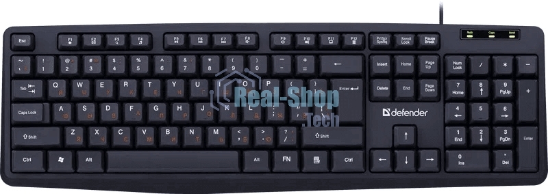 Клавиатура проводная Defender Concept HB-164, USB, черный