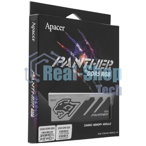 Оперативная память Apacer Panther RGB, DDR5, 32GB (2x16GB), 6000 MHz, CL40, с радиатором, черно-серый, RGB