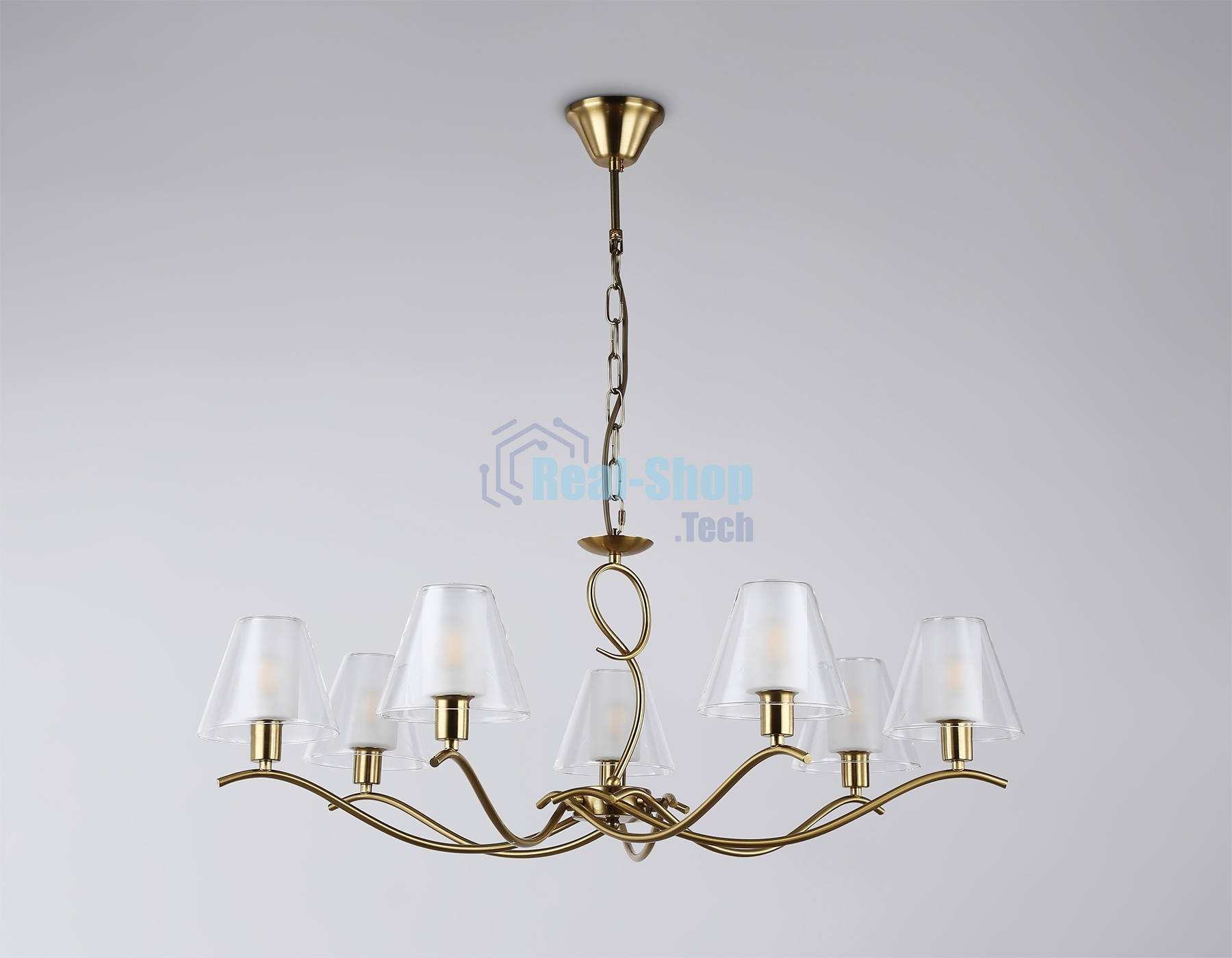 Люстра Ambrella light LH57093/7 BS/FR латунь/белый матовый E14/7 max 40W D840*790