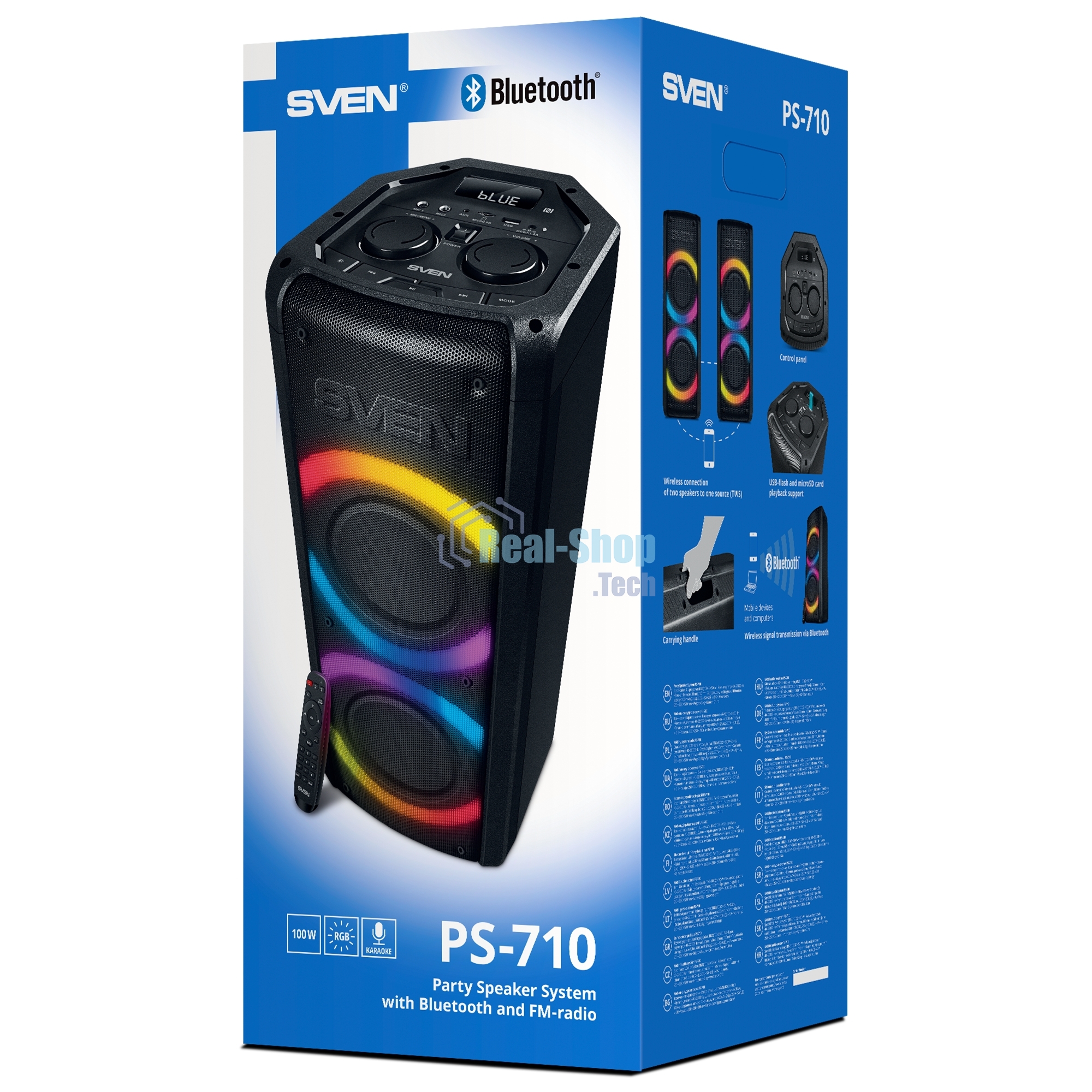 Портативная акустика SVEN АС PS-710 черный 100 Вт Bluetooth