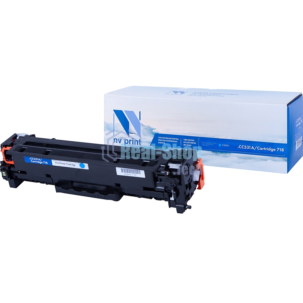 Картридж лазерный NVPrint совместимый HP CC531A/Canon718 Cyan для LJ Color CP2025/Canon i-SENSYSLBP-7200C(2800k)