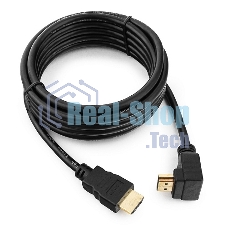 Кабель Cablexpert HDMI CC-HDMI490-10, 19M/19M, v2.0, медь, позол.разъемы, экран, угловой, 3м, черный, пакет