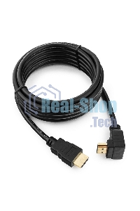 Кабель Cablexpert HDMI CC-HDMI490-10, 19M/19M, v2.0, медь, позол.разъемы, экран, угловой, 3м, черный, пакет