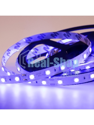 Лента светодиодная открытая, 10 мм, IP23, SMD 5050, 60 LED/m, 12 V, цвет свечения синий