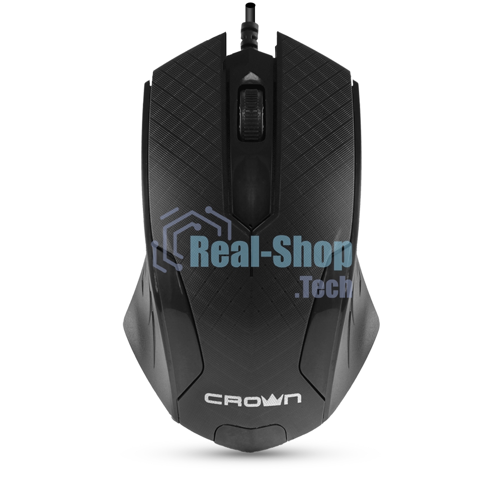 Мышь проводная Crown CMM-100 черный, 1000 dpi, USB, кнопки - 3