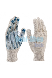 Перчатки трикотажные Сибртех, с ПВХ точкой, 7 класс