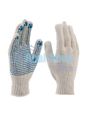 Перчатки трикотажные Сибртех, с ПВХ точкой, 7 класс
