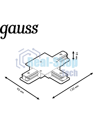 Коннектор для встраиваемых трековых шинопроводов Gauss (T) белый
