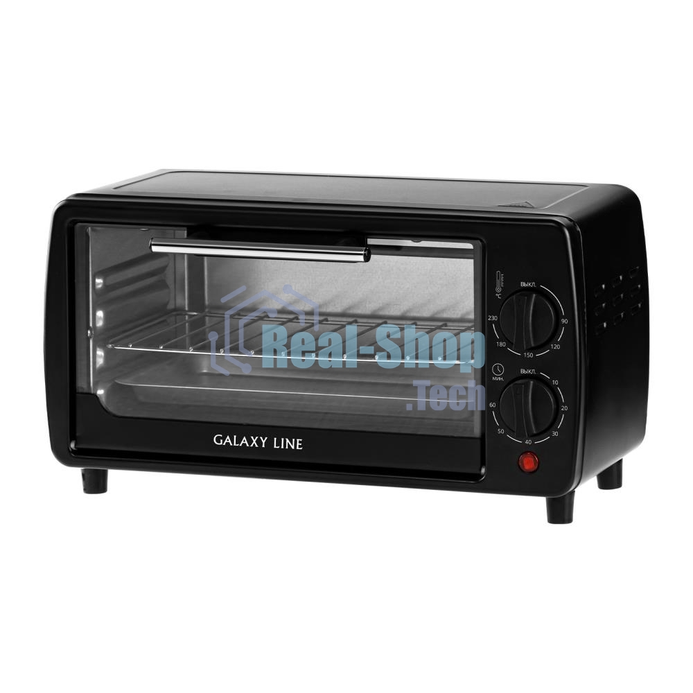 Мини-печь Galaxy Line GL 2625, черный, 8 л, 1000 Вт, таймер на 60 минут, индикатор работы, автоотключение