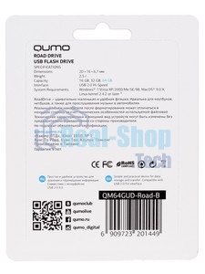 Флешка USB 2.0 QUMO 64Gb, NANO QM64GUD-NANO-B черный