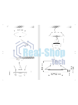 Светильник Ambrella light TN30710 BK черный GU5.3 92*92*36