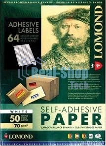 Самоклеящаяся бумага Lomond универсальная для этикеток, A4, 64 делен. (48.5 x 16.9 мм), 70 г/м2, 50 листов.