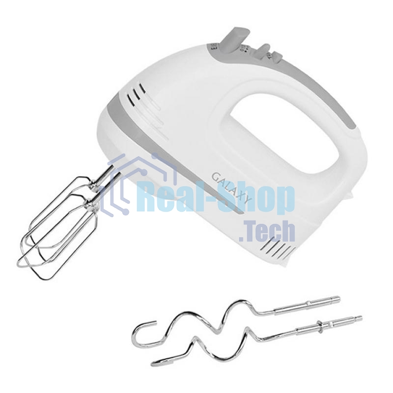 Миксер электрический Galaxy GL 2209, белый, ручной, 300 Вт, 5 скоростей + режим 