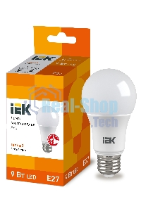 Лампа светодиодная ИЭК LLE-A60-9-230-30-E27 ECO A60 9Вт грушевидная 3000К теплый белый E27 810лм 230-240В